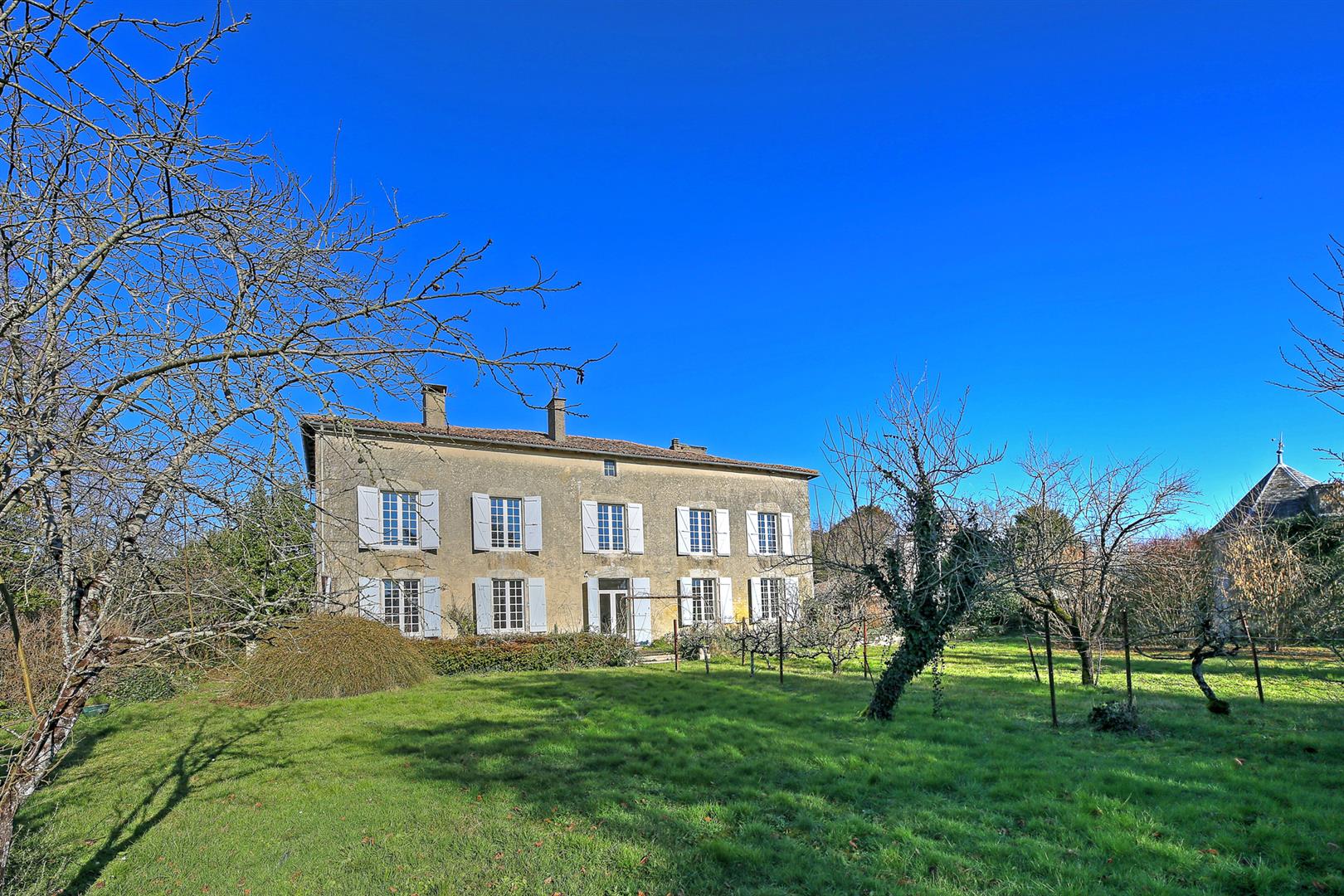 Imposing maison de maître in town with 3 receptions, 5bed/2 bath, surrounding gardens for updating