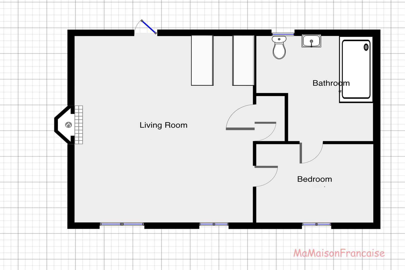 Beautiful 1 bed apartment in château outbuildings, large grounds and pool